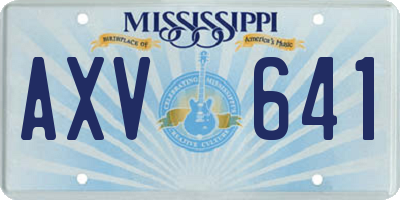 MS license plate AXV641
