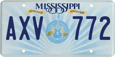 MS license plate AXV772