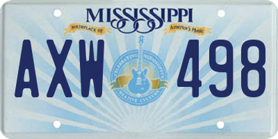 MS license plate AXW498