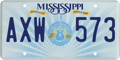MS license plate AXW573
