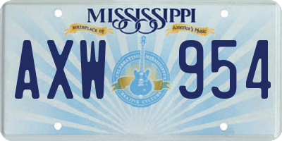 MS license plate AXW954