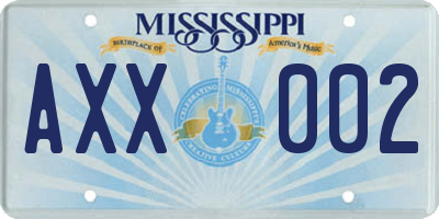 MS license plate AXX002