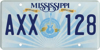 MS license plate AXX128