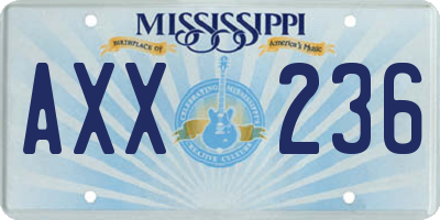 MS license plate AXX236