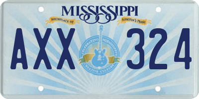 MS license plate AXX324