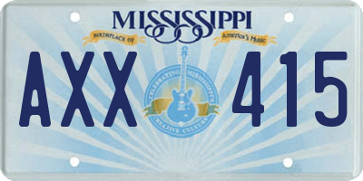 MS license plate AXX415