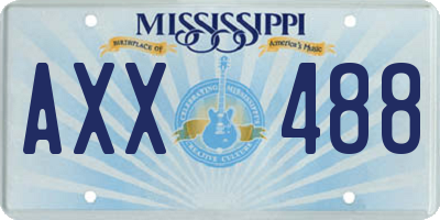 MS license plate AXX488