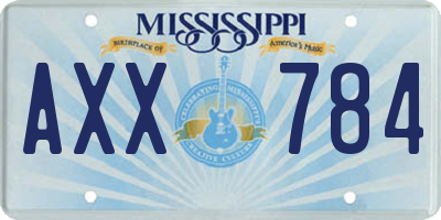 MS license plate AXX784