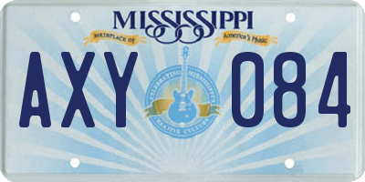 MS license plate AXY084