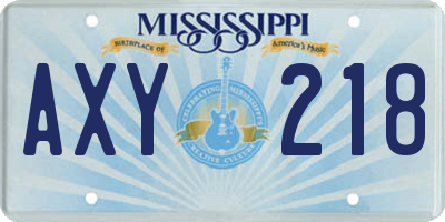 MS license plate AXY218