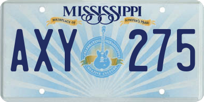 MS license plate AXY275