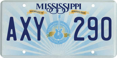 MS license plate AXY290