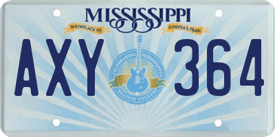 MS license plate AXY364