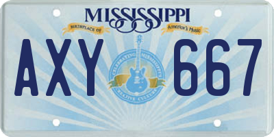 MS license plate AXY667