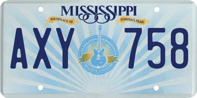 MS license plate AXY758