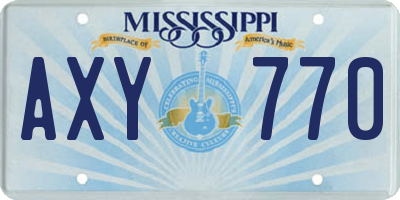 MS license plate AXY770