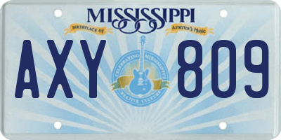 MS license plate AXY809