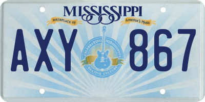 MS license plate AXY867