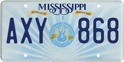 MS license plate AXY868