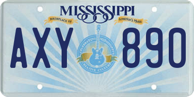 MS license plate AXY890