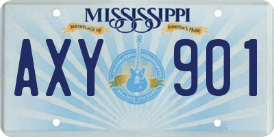 MS license plate AXY901