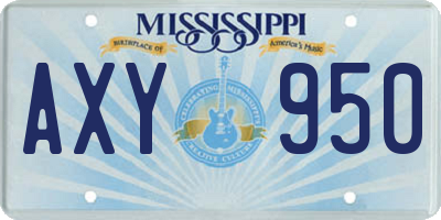 MS license plate AXY950
