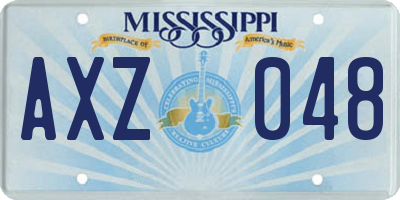 MS license plate AXZ048