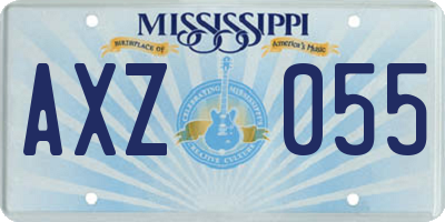 MS license plate AXZ055