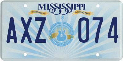MS license plate AXZ074
