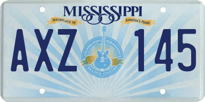 MS license plate AXZ145