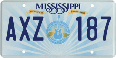 MS license plate AXZ187