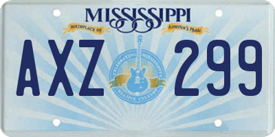 MS license plate AXZ299