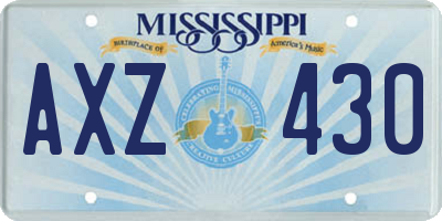 MS license plate AXZ430