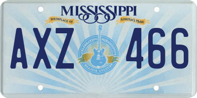 MS license plate AXZ466