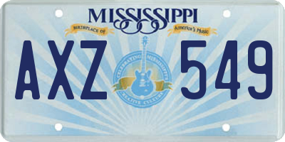 MS license plate AXZ549