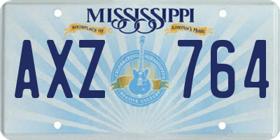 MS license plate AXZ764