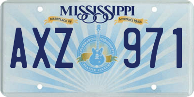 MS license plate AXZ971