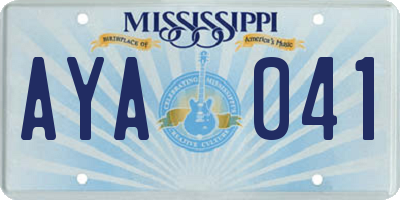 MS license plate AYA041