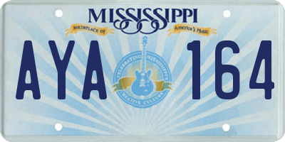MS license plate AYA164