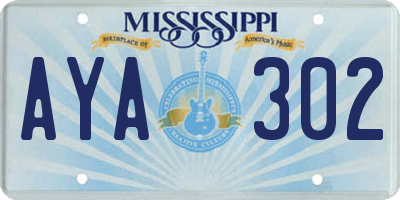 MS license plate AYA302