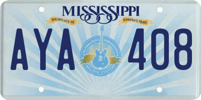 MS license plate AYA408