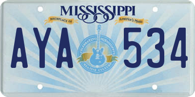 MS license plate AYA534