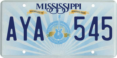 MS license plate AYA545
