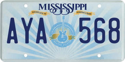MS license plate AYA568