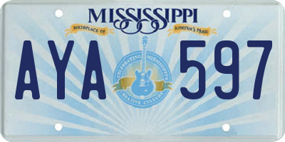 MS license plate AYA597