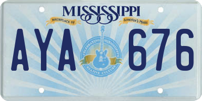 MS license plate AYA676