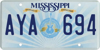 MS license plate AYA694
