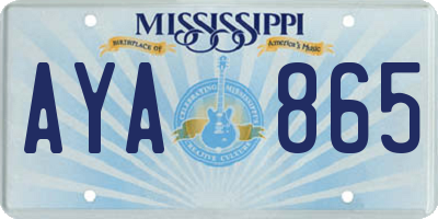 MS license plate AYA865