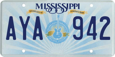 MS license plate AYA942