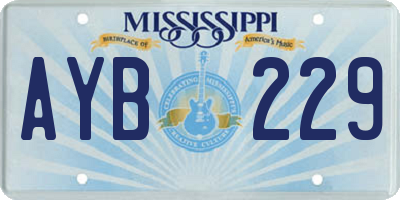 MS license plate AYB229